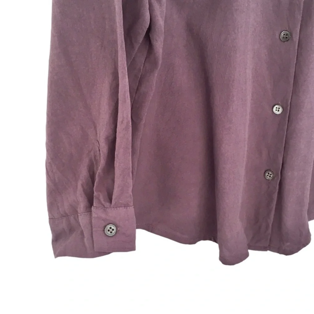 J.Jill Lavender Haze 100% Silk button down blouse sz M - Picture 3 of 8